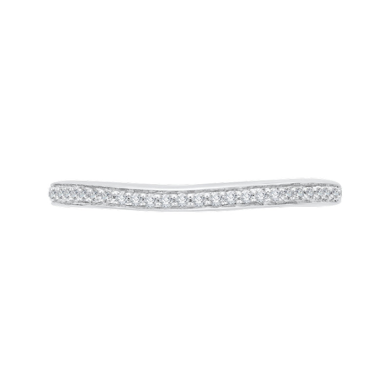 Shah Luxury 14K White Gold Round Diamond Half-Eternity Wedding Band