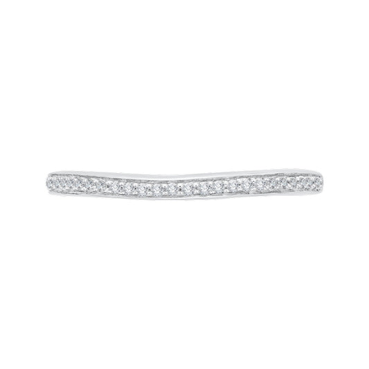 Shah Luxury 14K White Gold Round Diamond Half-Eternity Wedding Band