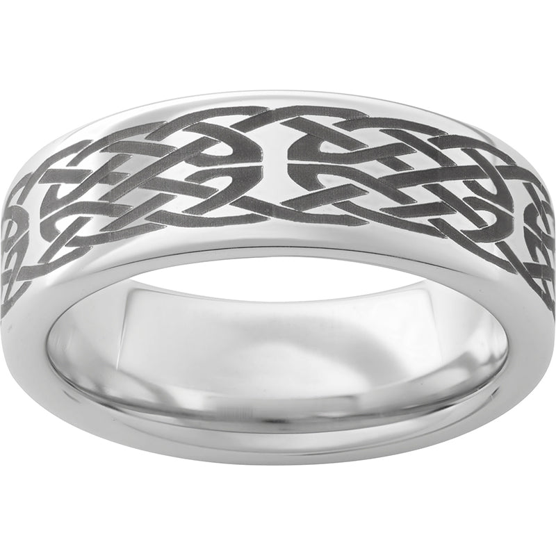 Serinium Pipe Cut Band with Knot Laser Engraving