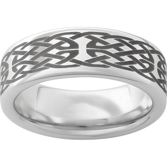 Serinium Pipe Cut Band with Knot Laser Engraving