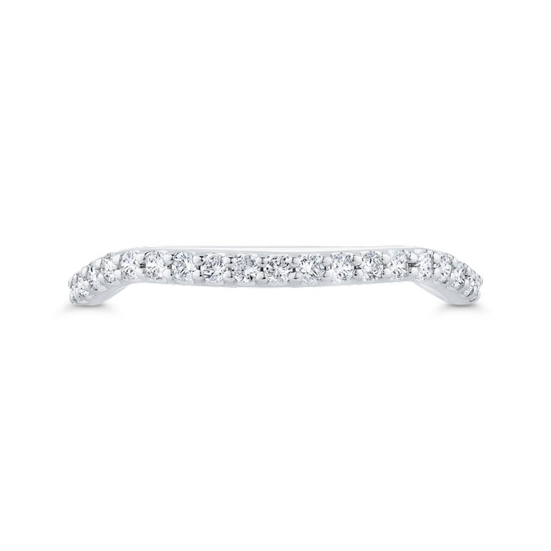 Shah Luxury 14K White Gold 3/4 Run Round Diamond Wedding Band