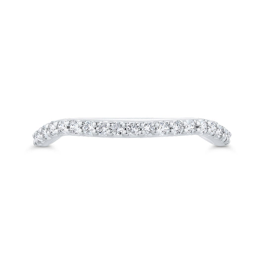 Shah Luxury 14K White Gold 3/4 Run Round Diamond Wedding Band