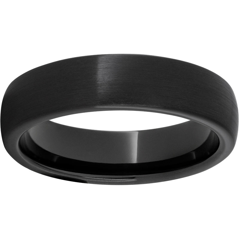 Black Diamond Ceramic Domed Band with Satin Finish