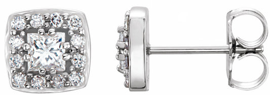 14K White 1/2 CTW Diamond Earrings