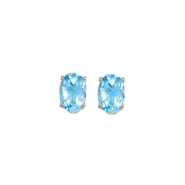 Gems One 14Kt White Gold Blue Topaz (7/8 Ctw) Earring
