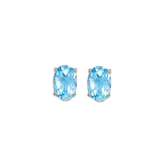 Gems One 14Kt White Gold Blue Topaz (7/8 Ctw) Earring