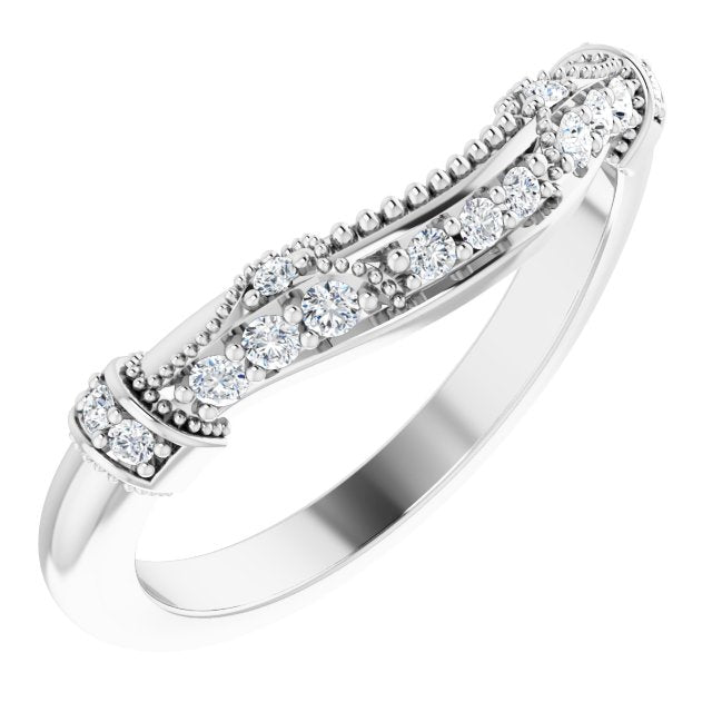 14K White 1/6 CTW Diamond Vintage-Inspired Matching Band