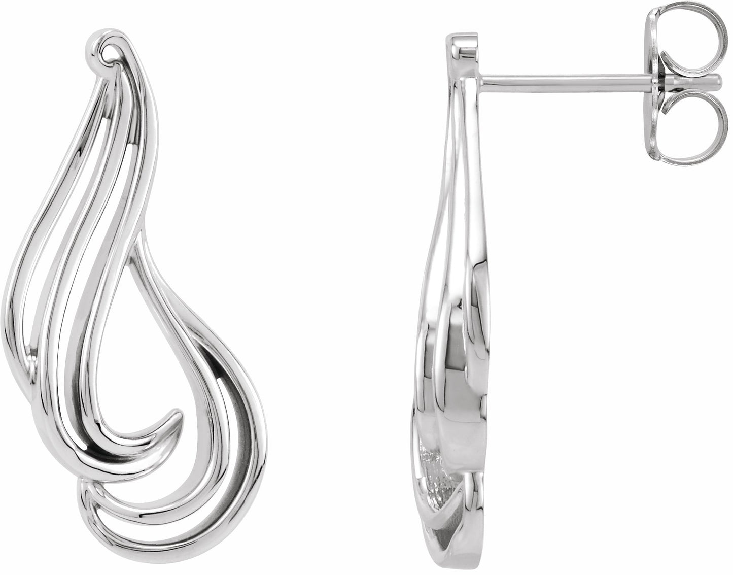 14K White Freeform Earrings