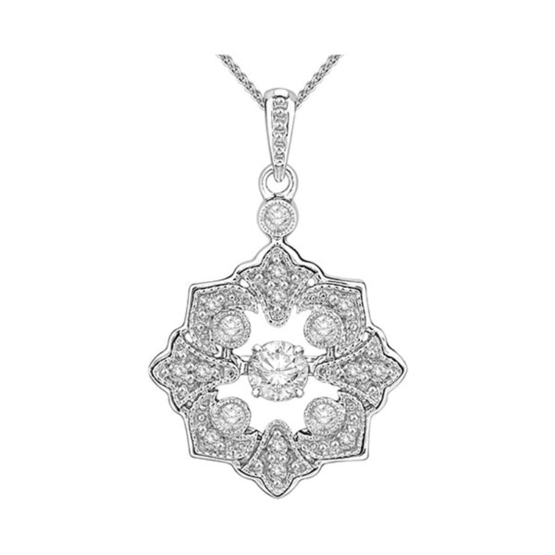 Gems One Silver (SLV 995) & Diamonds Stunning Neckwear Pendant - 1/3 ctw
