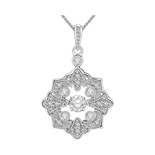 Gems One Silver (SLV 995) & Diamonds Stunning Neckwear Pendant - 1/3 ctw