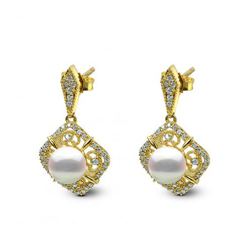 Imperial Pearl 14K Yellow Gold Akoya Pearl Earring