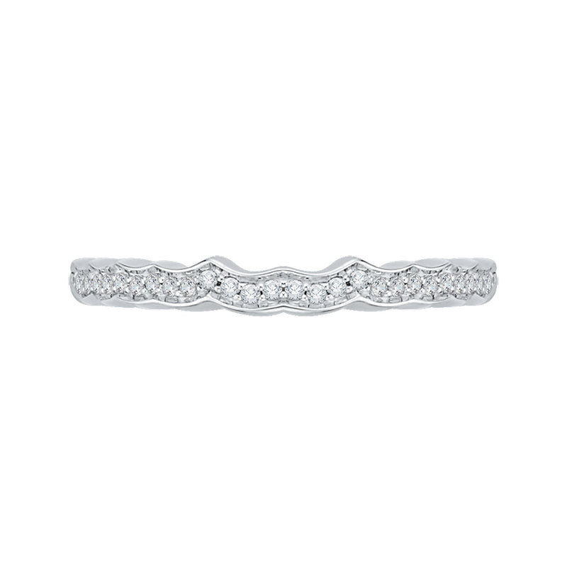 Shah Luxury 14K White Gold Round Diamond Wedding Band