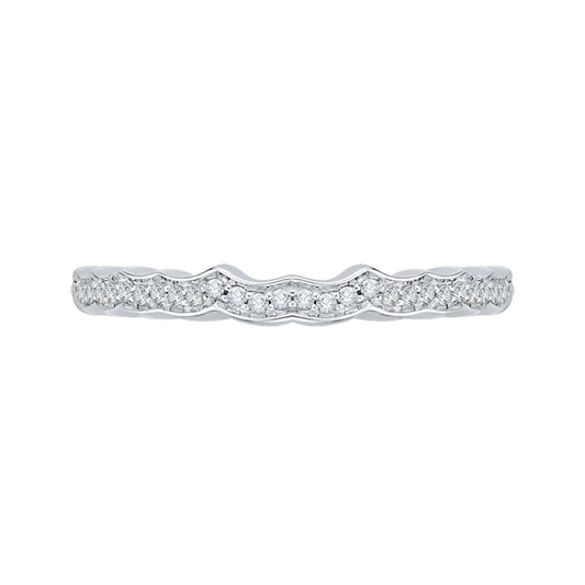 Shah Luxury 14K White Gold Round Diamond Wedding Band
