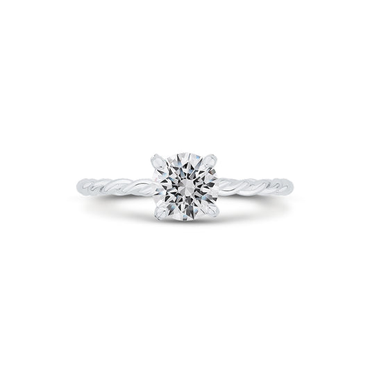 Shah Luxury 14K White Gold Diamond Engagement Ring (Semi-Mount)