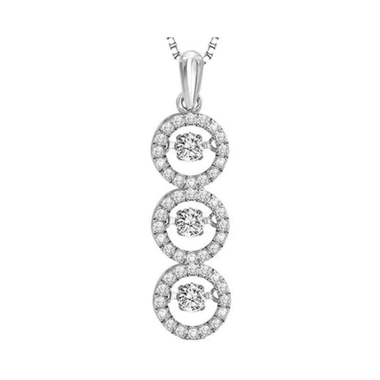 Gems One 14KT White Gold & Diamond Rhythm Of Love Neckwear Pendant   - 3-1/4 ctw