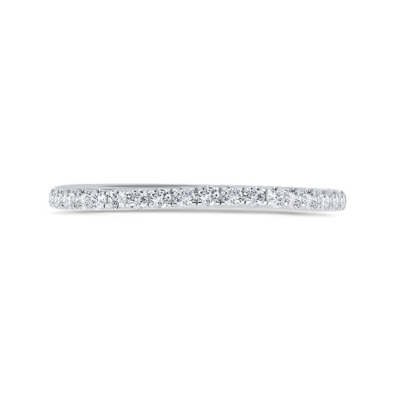 Shah Luxury 14K White Gold Half Run Diamond Wedding Band