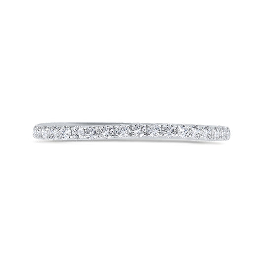 Shah Luxury 14K White Gold Half Run Diamond Wedding Band