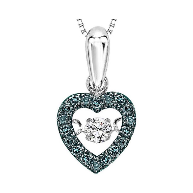 Gems One 14KT White Gold & Diamond Rhythm Of Love Neckwear Pendant  - 1/5 ctw