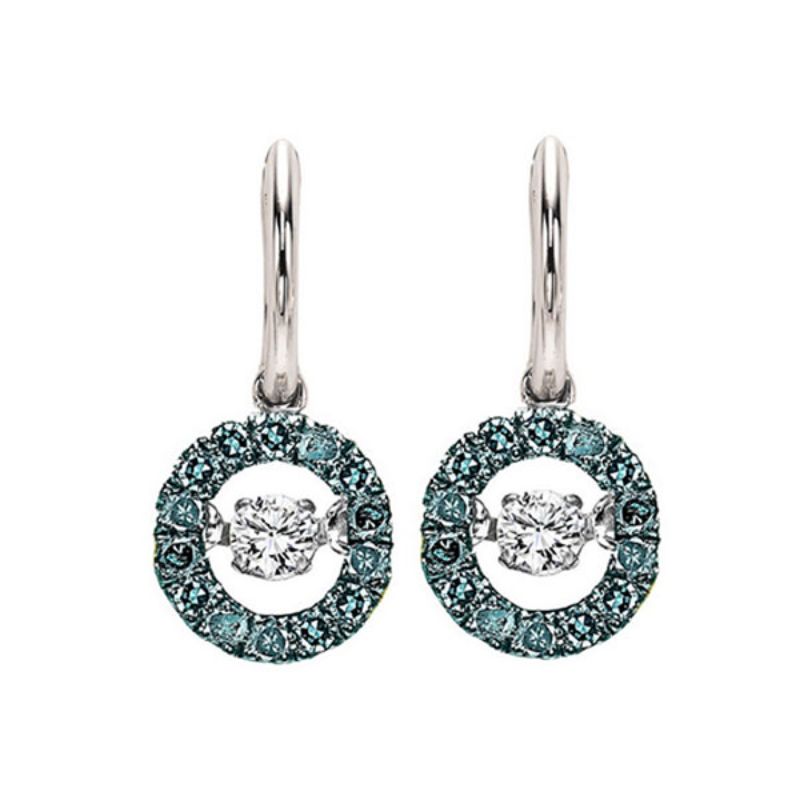 Gems One 14KT White Gold & Diamond Rhythm Of Love Fashion Earrings  - 1/5 ctw