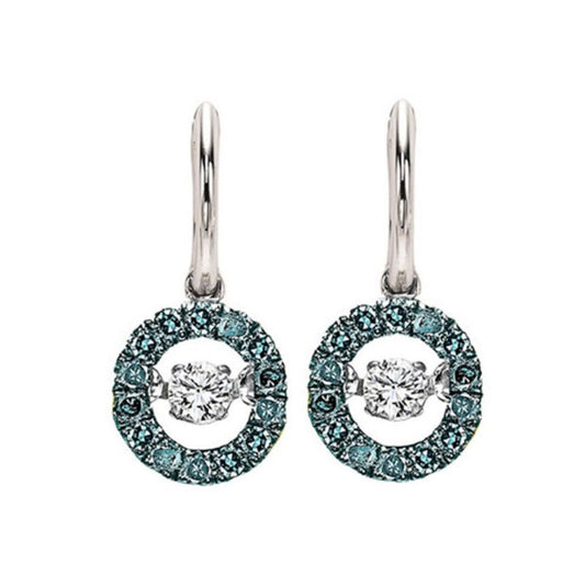 Gems One 14KT White Gold & Diamond Rhythm Of Love Fashion Earrings  - 1/5 ctw