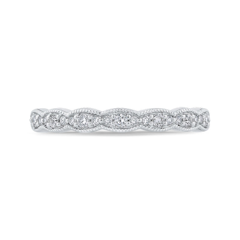 Shah Luxury Round Diamond Half-Eternity Wedding Band In 14K White Gold