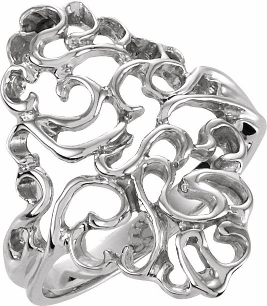 14K White Freeform Ring
