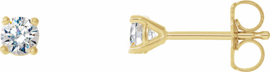 14K Yellow 1/5 CTW Diamond 4-Prong Cocktail-Style Earrings