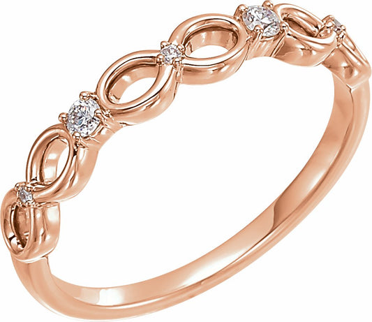14K Rose .08 CTW Diamond Infinity-Inspired Ring