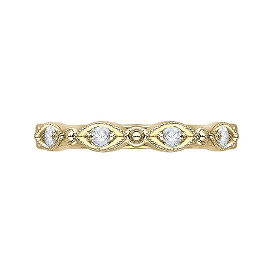 Shah Luxury 14K Yellow Gold Round Diamond Eternity Wedding Band