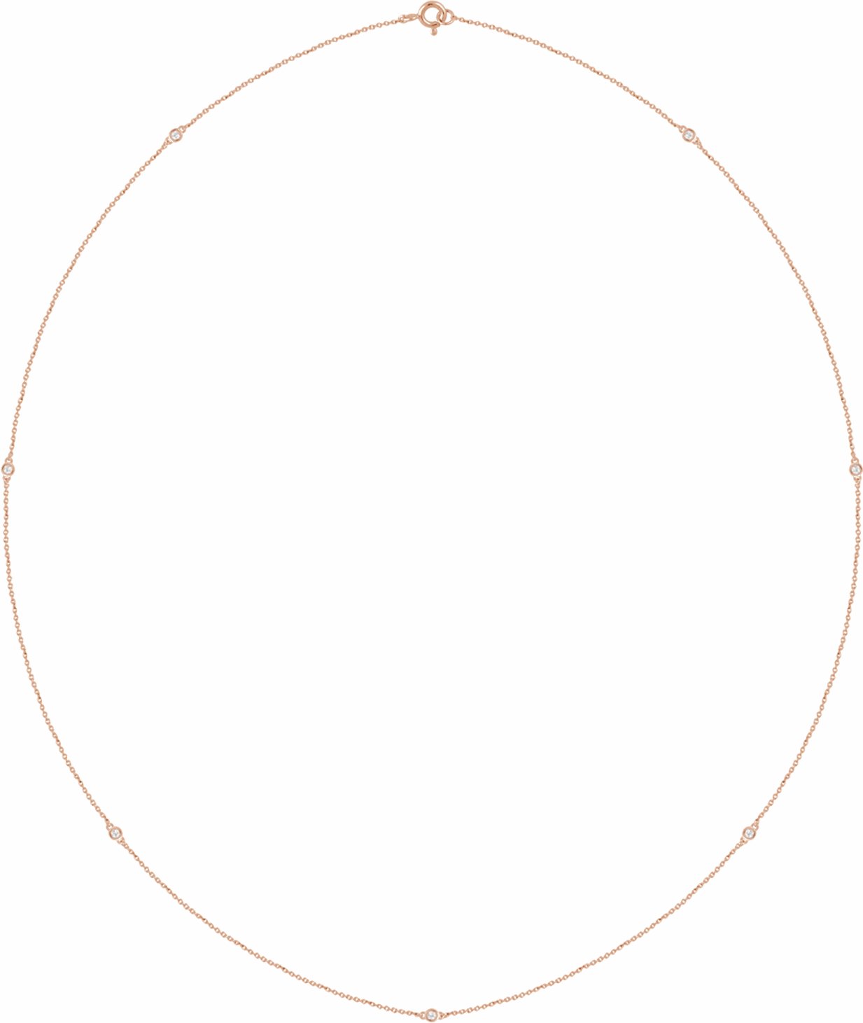 14K Rose 1/4 CTW Diamond 7-Station 24 Necklace