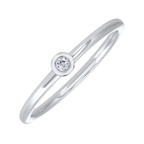 Gems One 10Kt White Gold White Topaz (1/20 Ctw) Ring
