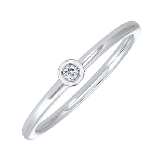Gems One 10Kt White Gold White Topaz (1/20 Ctw) Ring