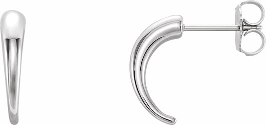 14K White J-Hoop Earrings