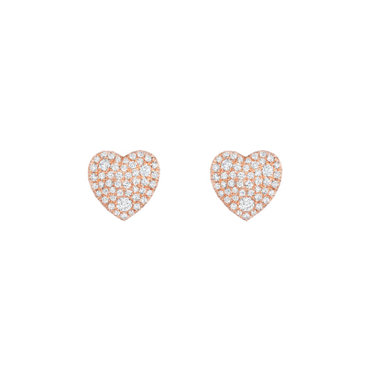 Henri Daussi 14k Rose Gold Diamond Stud Earrings