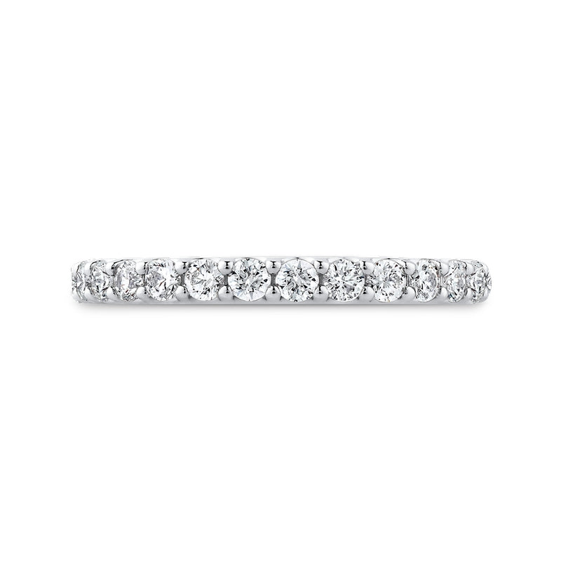Shah Luxury Platinum Round Cut Diamond Half-Eternity Wedding Band