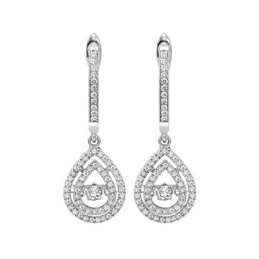 Gems One 14KT White Gold & Diamond Rhythm Of Love Fashion Earrings  - 1/2 ctw