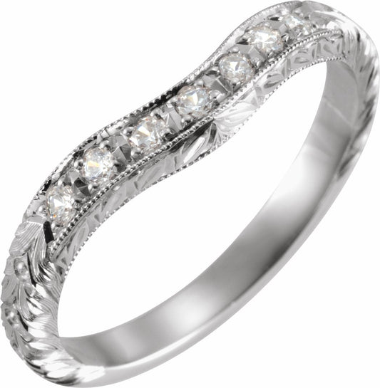 14K White 1/8 CTW Matching Diamond Band