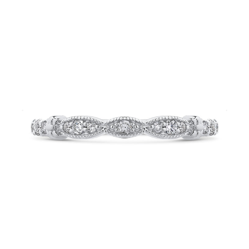 Shah Luxury 14K White Gold Round Diamond Half-Eternity Wedding Band