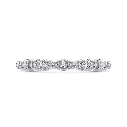 Shah Luxury 14K White Gold Round Diamond Half-Eternity Wedding Band