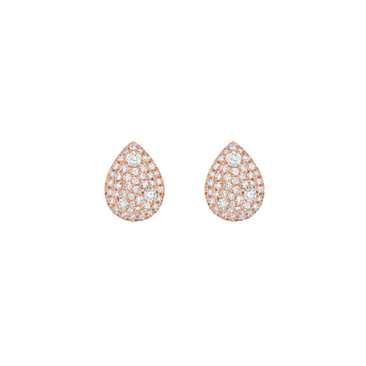 Henri Daussi 14k Rose Gold Diamond Stud Earrings