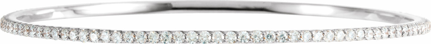 14K White 3 CTW Diamond Stackable Bangle 8 Bracelet