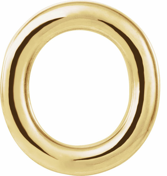 14K Yellow Single Initial O Earring