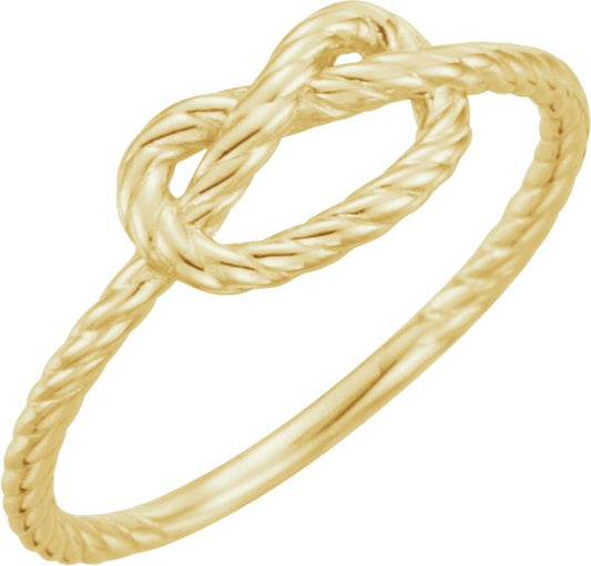 14K Yellow Rope Knot Ring