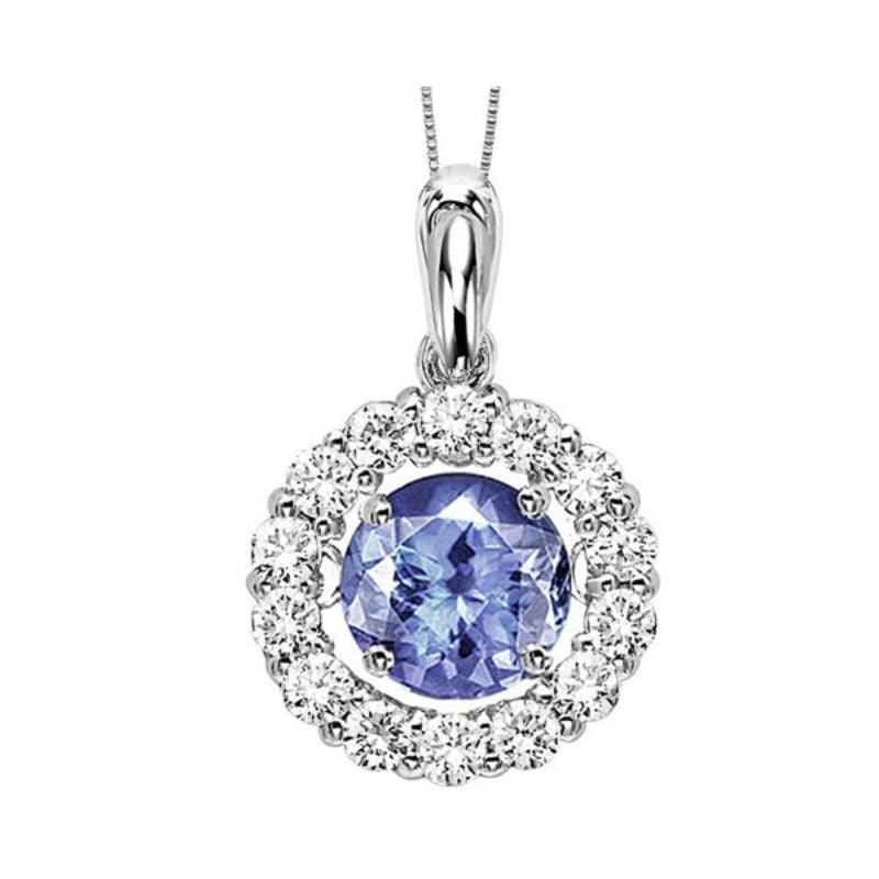 Gems One 14KT White Gold & Diamond Rhythm Of Love Neckwear Pendant   - 1/4 ctw