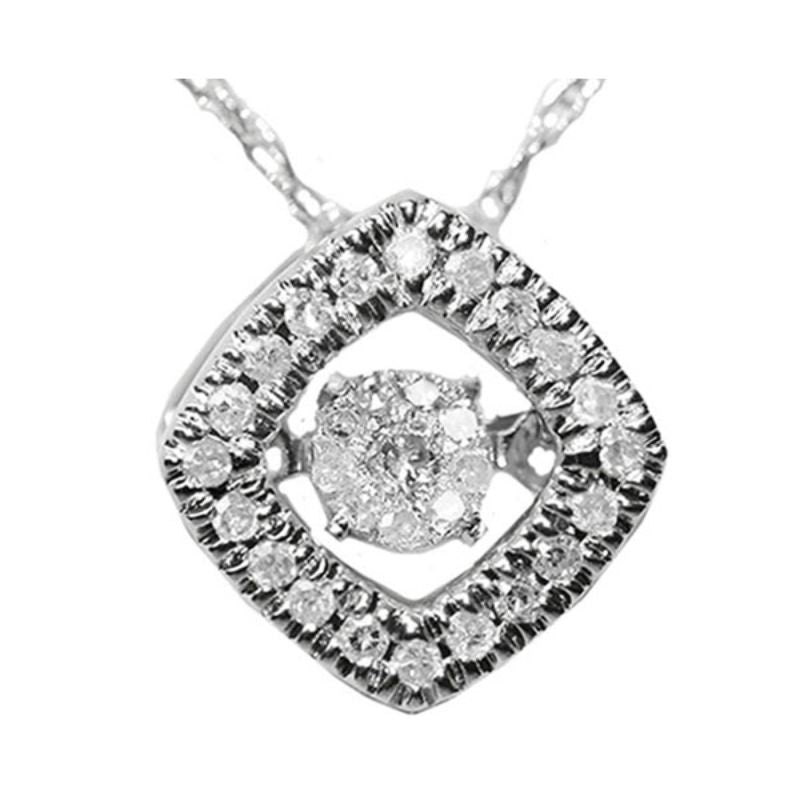 Gems One 14KT White Gold & Diamond Rhythm Of Love Neckwear Pendant   - 1/10 ctw