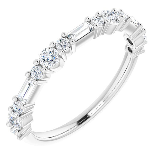 14K White 3/8 CTW Diamond Anniversary Band