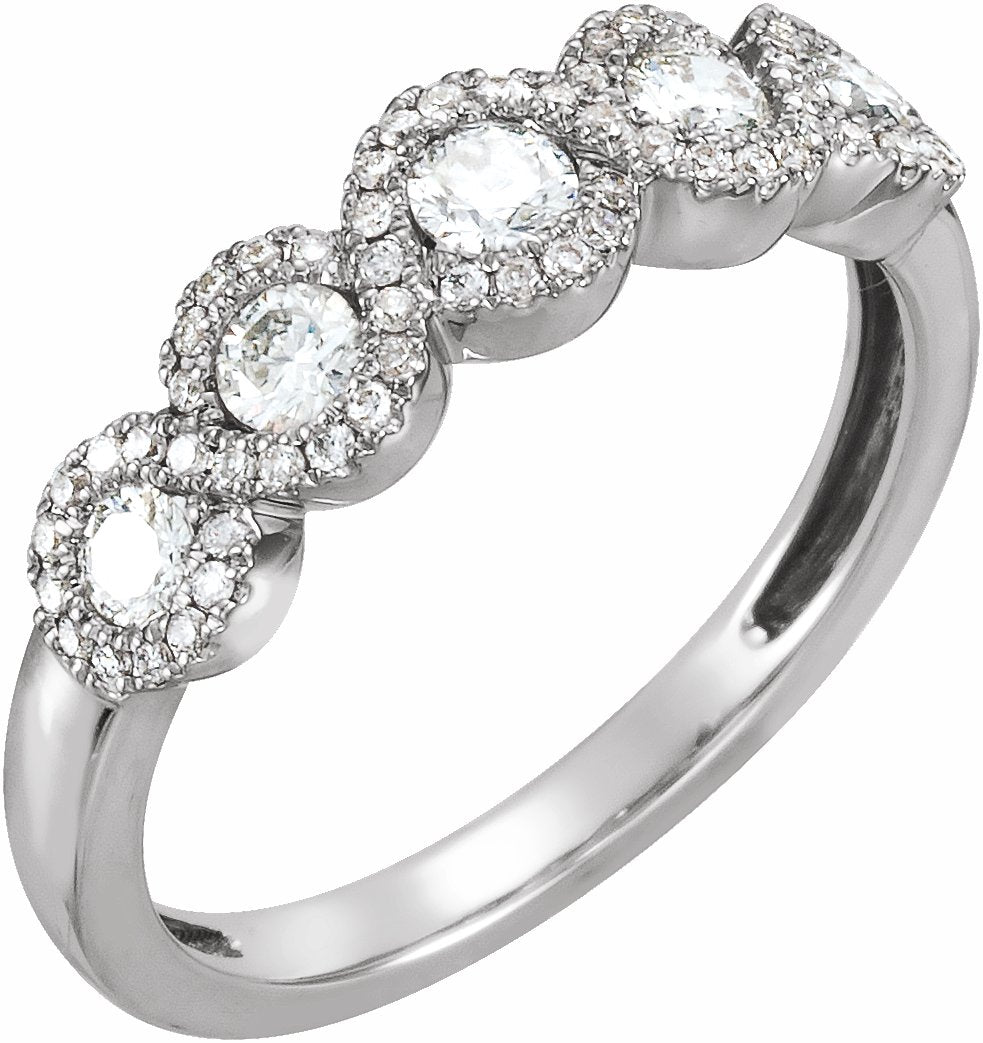 14K White 1/2 CTW Diamond Anniversary Band