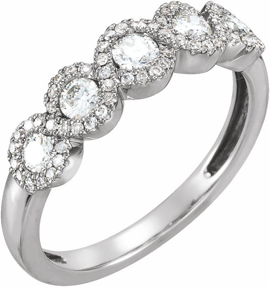 14K White 1/2 CTW Diamond Anniversary Band