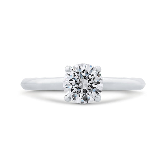 Shah Luxury 14K White Gold Solitaire Engagement Ring (Semi-Mount)