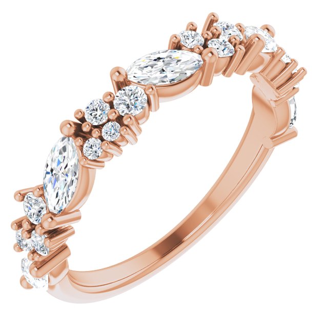 14K Rose 7/8 CTW Diamond Anniversary Band